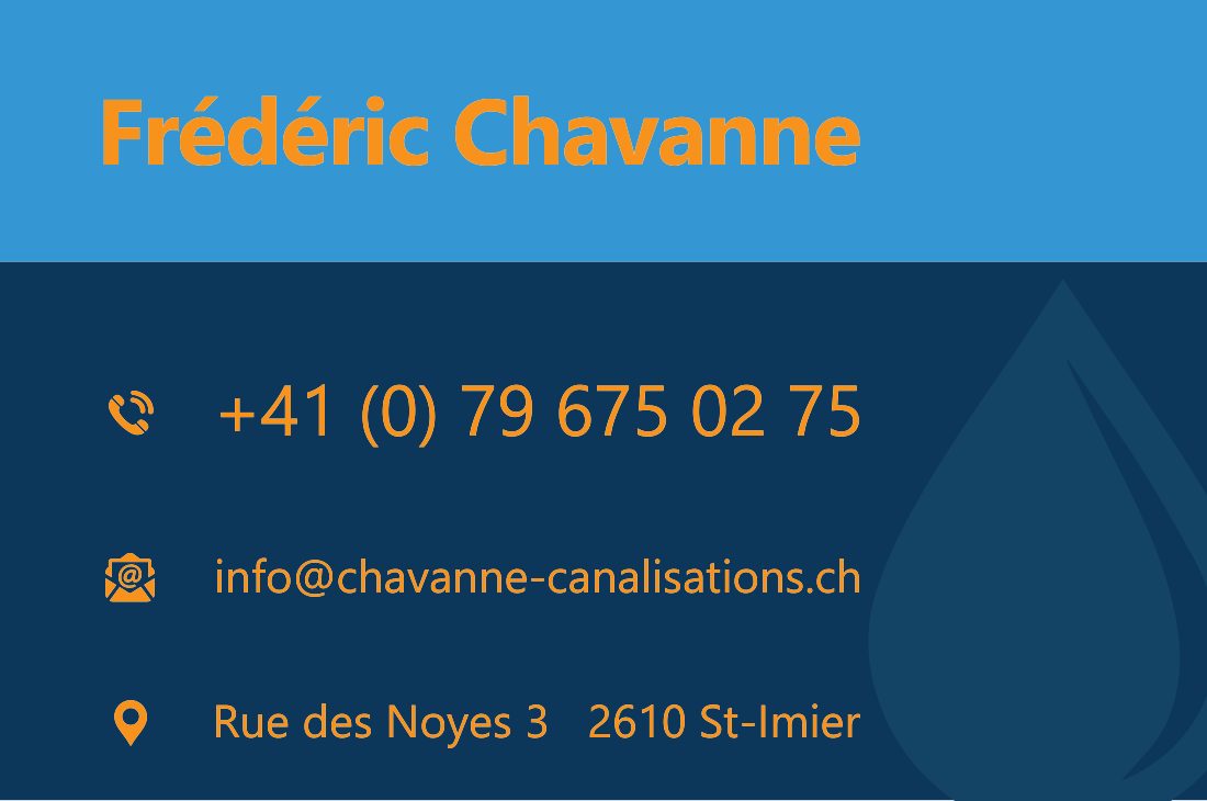 Fichier d'impression de la carte de visite de Chavanne Canalisations