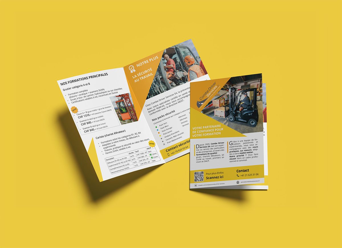 Dépliant des formations de Combe Driver Services