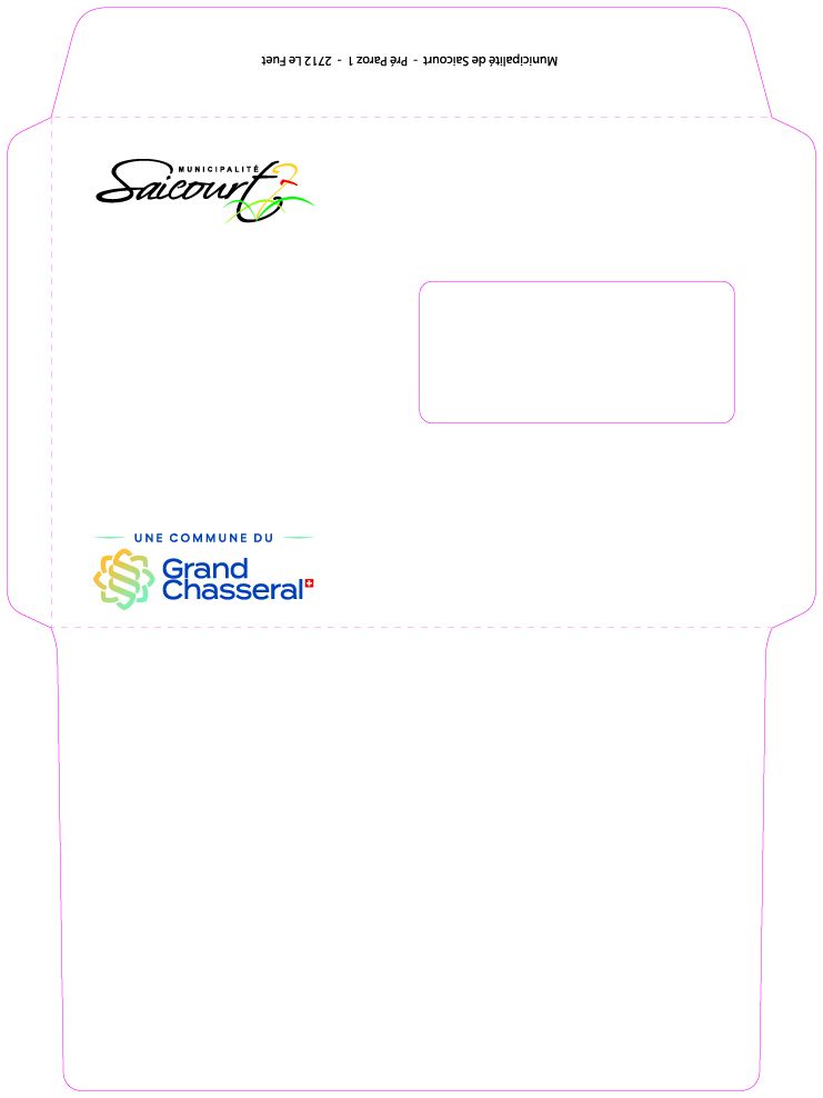Bon à tirer d'une enveloppe de la Municipalité de Saicourt