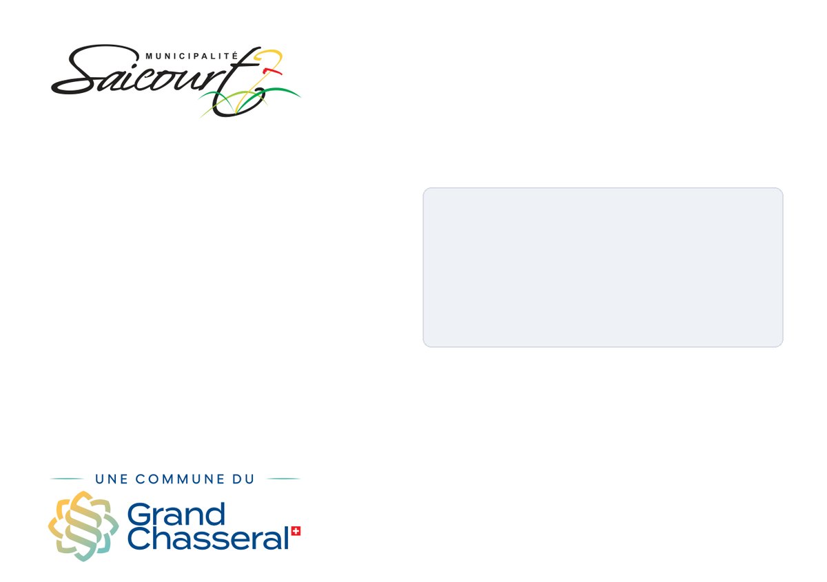 Enveloppe C5 de la Municipalité de Saicourt