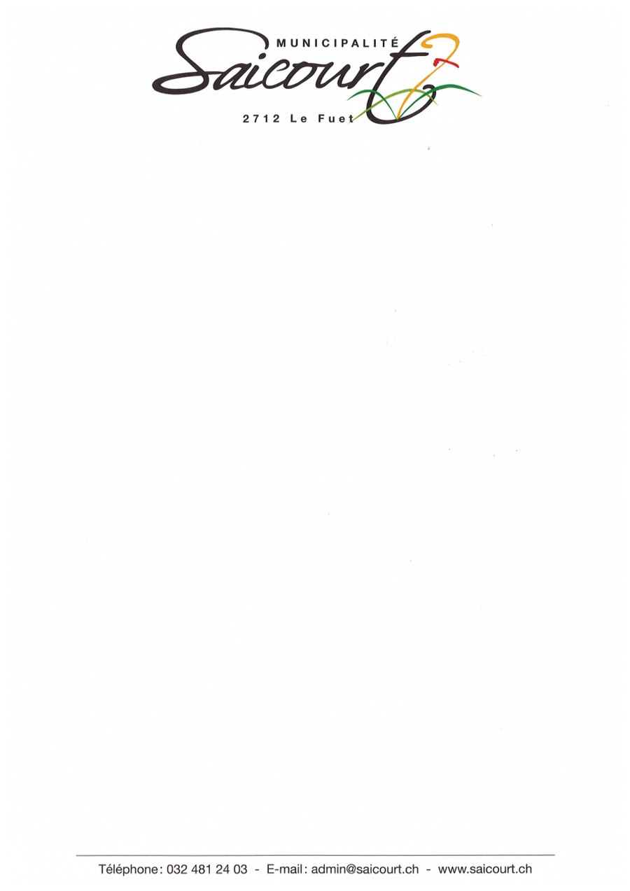 Papier à lettres de la Municipalité de Saicourt