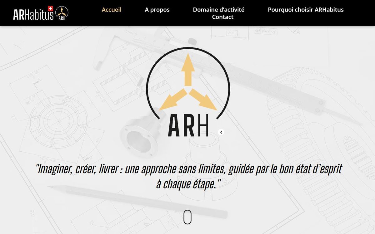 Site internet de ARHabitus, réalisé par Pixel idea