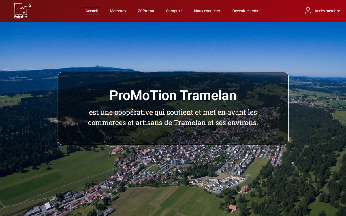 Site de ProMoTion Tramelan réalisé par Pixel idea