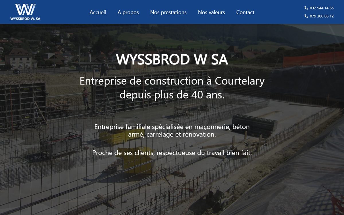 Site de Wyssbrod W SA réalisé par Pixel idea