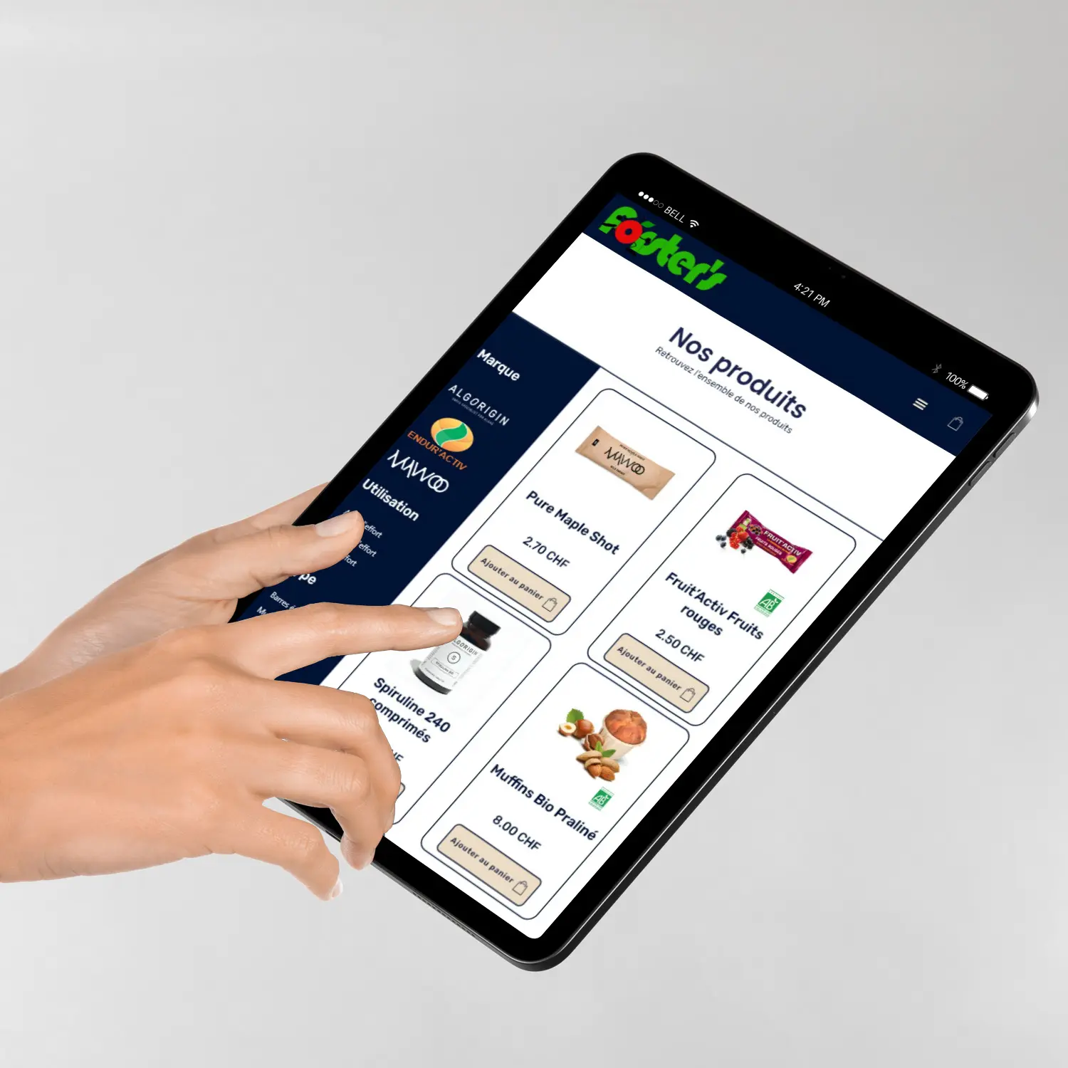 Web site mockup tablette